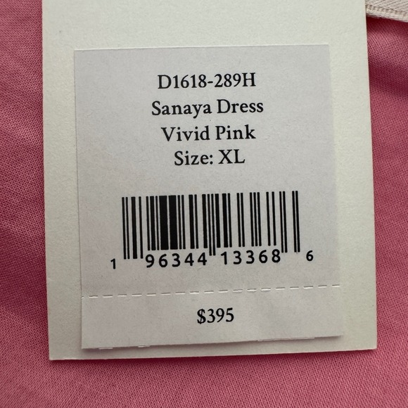 LoveShackFancy Sanaya Dress XL Vivid Pink Long‎ Sleeve Ruffle Tiered Lace Trim - Picture 13 of 16